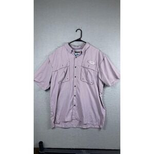 Magellan Fish Gear Shirt Mens XL Purple Check Vented‎ Fishing Top Button Front